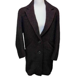Isabel Marant Etoile women’s small black burgundy 
tweed alpaca blazer jacket